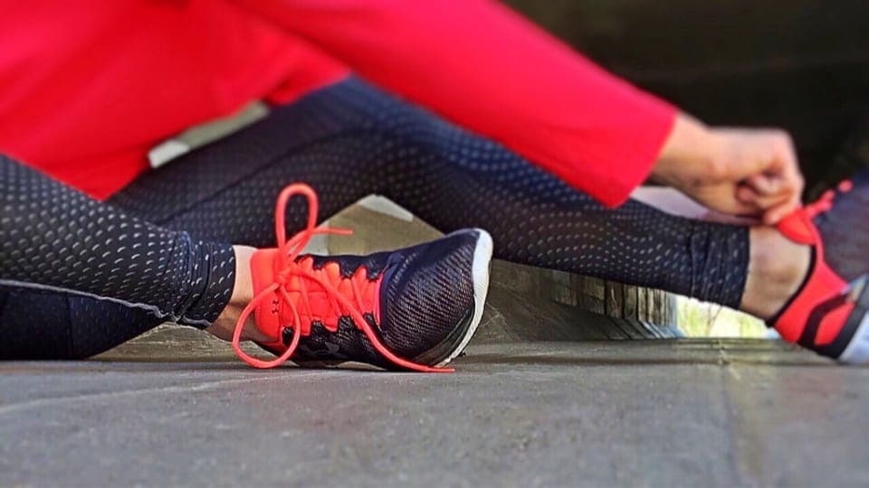 A flat, flexible knit barefoot shoe with a wide toe box